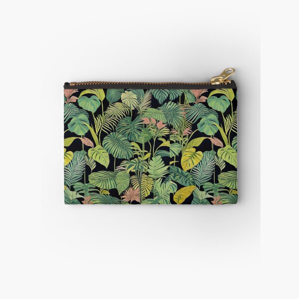 Item preview, Exotic jungle pattern palm leaves in various shades of green jungle designed and sold by Frostquest.