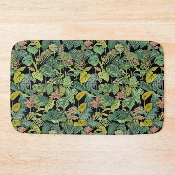 Item preview, Exotic jungle pattern palm leaves in various shades of green jungle designed and sold by Frostquest.