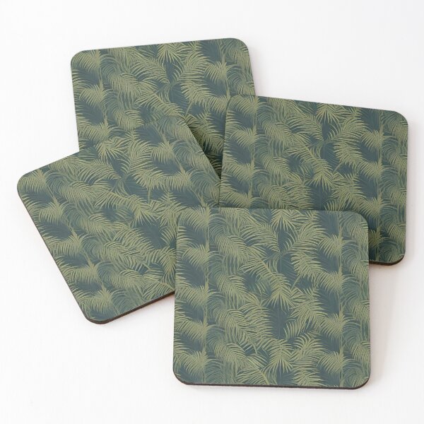 Item preview, Exotic jungle pattern palm leaves in various shades of green jungle designed and sold by Frostquest.