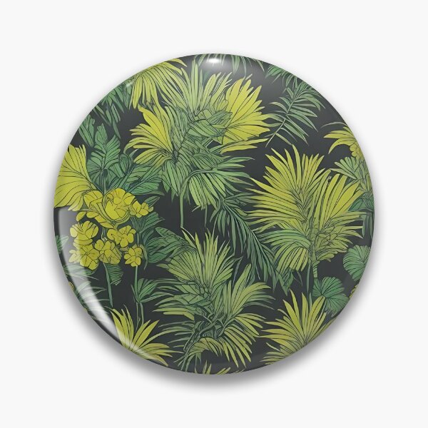 Item preview, Exotic jungle pattern palm leaves in various shades of green jungle designed and sold by Frostquest.