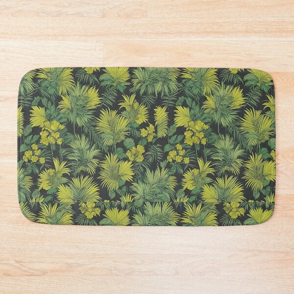 Item preview, Exotic jungle pattern palm leaves in various shades of green jungle designed and sold by Frostquest.