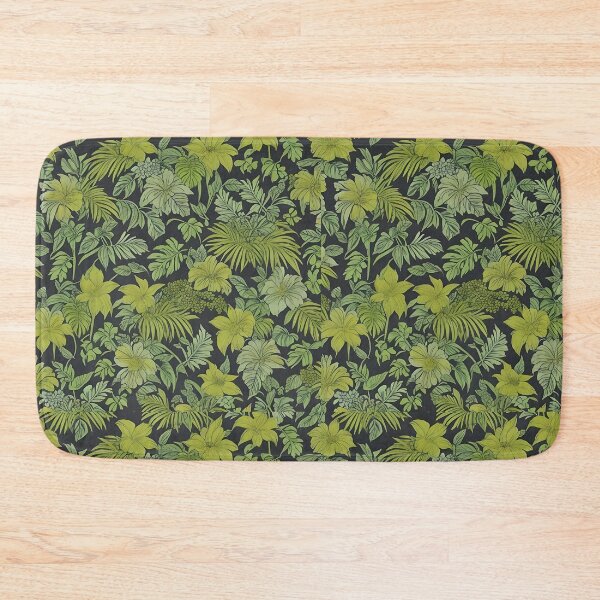 Item preview, Exotic jungle pattern palm leaves in various shades of green jungle designed and sold by Frostquest.