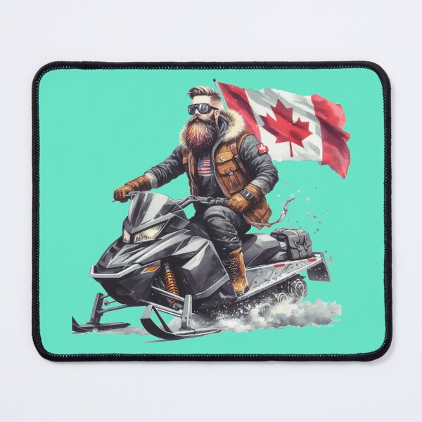 Item preview, Robust Male Snowmobiling with Canadian Flag, designed and sold by PaintMeWorld.