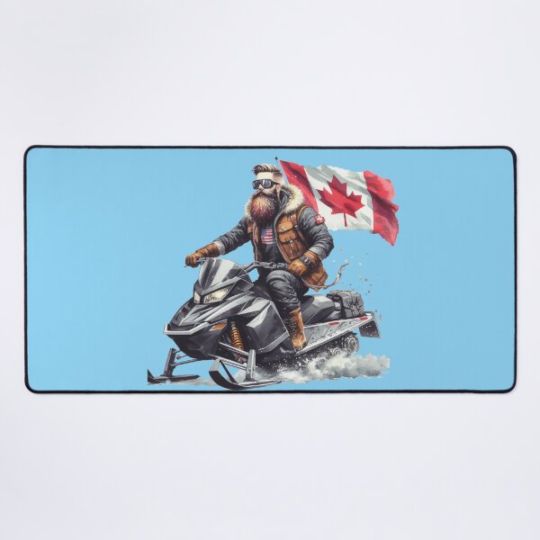Item preview, Robust Male Snowmobiling with Canadian Flag, designed and sold by PaintMeWorld.