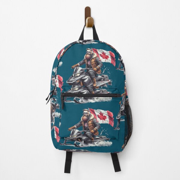 Item preview, Robust Male Snowmobiling with Canadian Flag, designed and sold by PaintMeWorld.