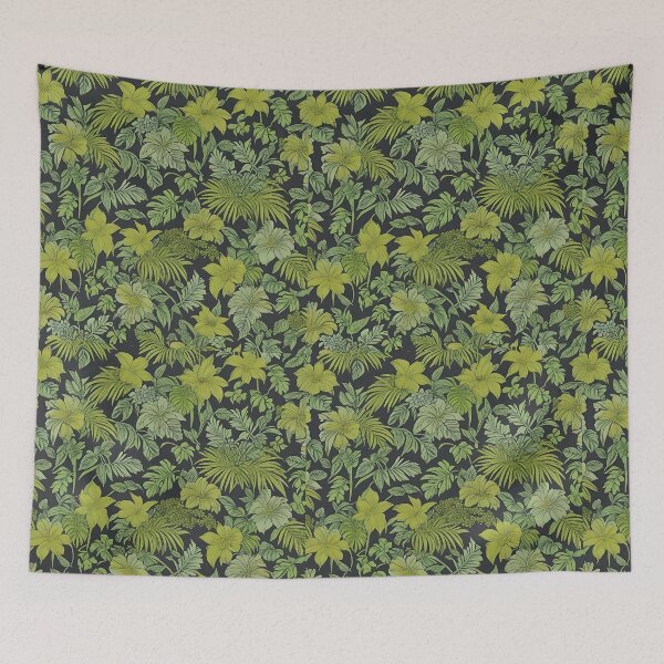 Item preview, Exotic jungle pattern palm leaves in various shades of green jungle designed and sold by Frostquest.