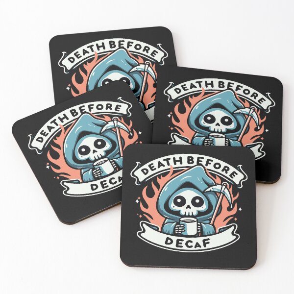 Item preview, Death before decaf designed and sold by Emegan Print Art.