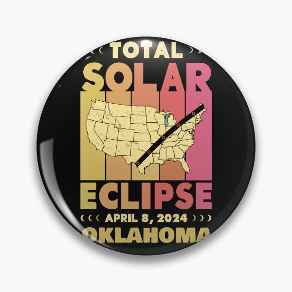 Item preview, Oklahoma Total Solar Eclipse with MAP - in Sun Hues 2024 April 8 designed and sold by EmeraldeaArt.