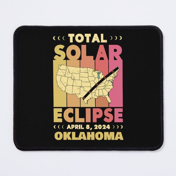 Item preview, Oklahoma Total Solar Eclipse with MAP - in Sun Hues 2024 April 8 designed and sold by EmeraldeaArt.