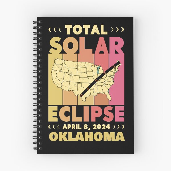 Item preview, Oklahoma Total Solar Eclipse with MAP - in Sun Hues 2024 April 8 designed and sold by EmeraldeaArt.