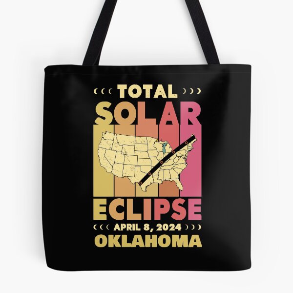 Item preview, Oklahoma Total Solar Eclipse with MAP - in Sun Hues 2024 April 8 designed and sold by EmeraldeaArt.