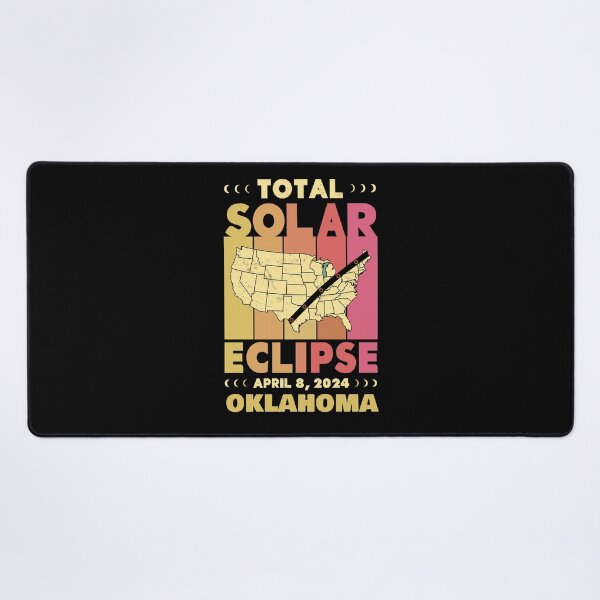 Item preview, Oklahoma Total Solar Eclipse with MAP - in Sun Hues 2024 April 8 designed and sold by EmeraldeaArt.