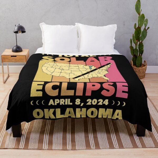 Item preview, Oklahoma Total Solar Eclipse with MAP - in Sun Hues 2024 April 8 designed and sold by EmeraldeaArt.