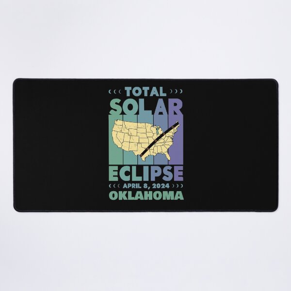 Item preview, Oklahoma Total Solar Eclipse with MAP - in Green and Blue Hues 2024 April 8 designed and sold by EmeraldeaArt.