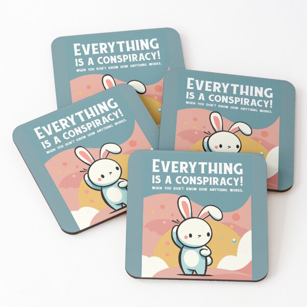 Item preview, Pro Science Education Anti Conspiracy Confused Kawaii Bunny Rabbit designed and sold by Maljonic.