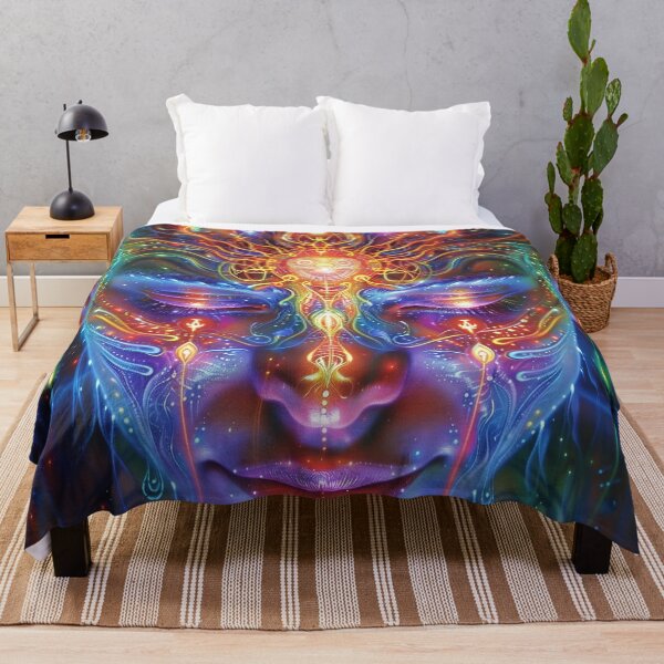 Item preview, Mind-Bending Neon DMT Fractal Shaman Art - Psychedelic Journey designed and sold by Mystikos Art.