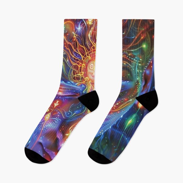 Item preview, Mind-Bending Neon DMT Fractal Shaman Art - Psychedelic Journey designed and sold by Mystikos Art.