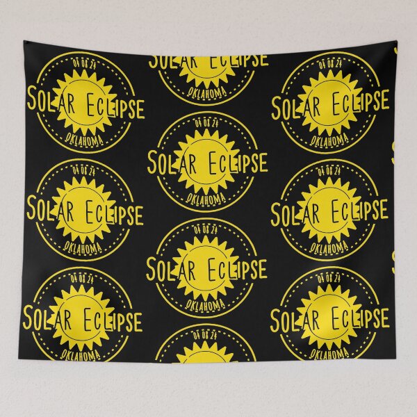 Item preview, Oklahoma 040824 Total Solar Eclipse 2024 - yellow design designed and sold by EmeraldeaArt.