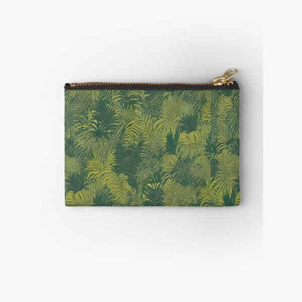 Item preview, Exotic jungle pattern palm leaves in various shades of green jungle designed and sold by Frostquest.