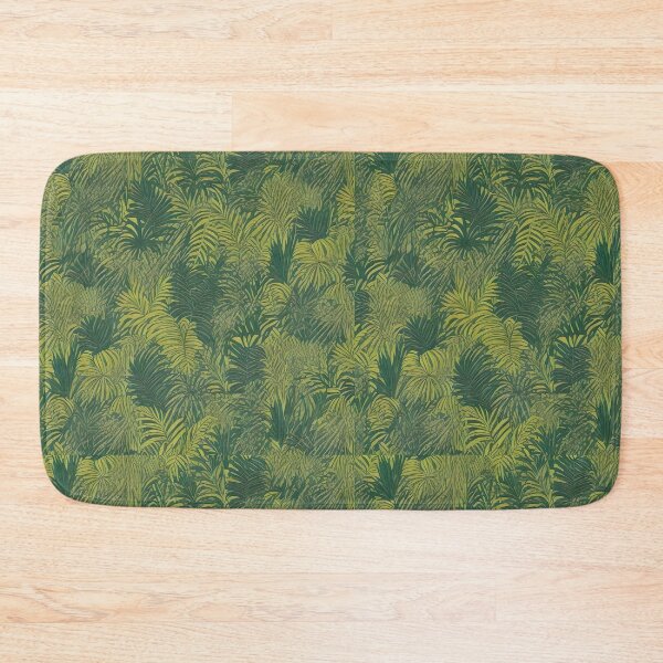 Item preview, Exotic jungle pattern palm leaves in various shades of green jungle designed and sold by Frostquest.