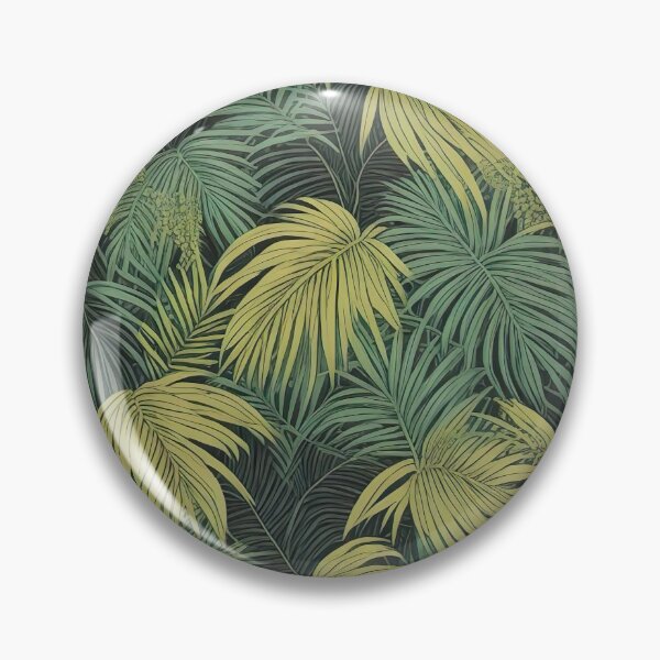 Item preview, Exotic jungle pattern palm leaves in various shades of green jungle designed and sold by Frostquest.