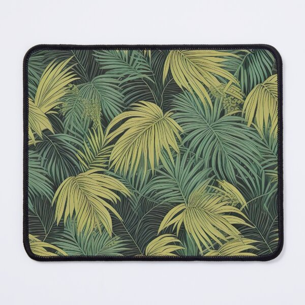 Item preview, Exotic jungle pattern palm leaves in various shades of green jungle designed and sold by Frostquest.