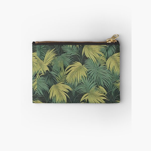 Item preview, Exotic jungle pattern palm leaves in various shades of green jungle designed and sold by Frostquest.