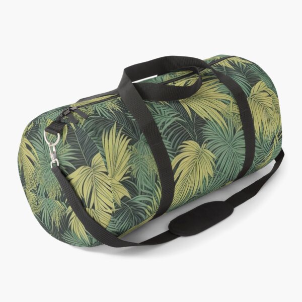 Item preview, Exotic jungle pattern palm leaves in various shades of green jungle designed and sold by Frostquest.
