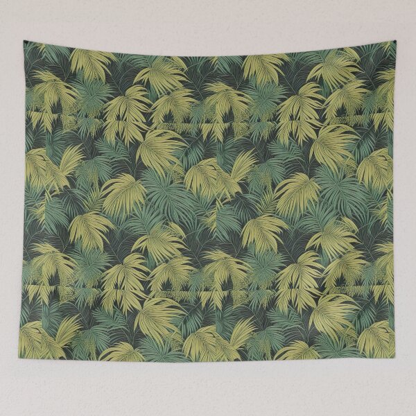 Item preview, Exotic jungle pattern palm leaves in various shades of green jungle designed and sold by Frostquest.