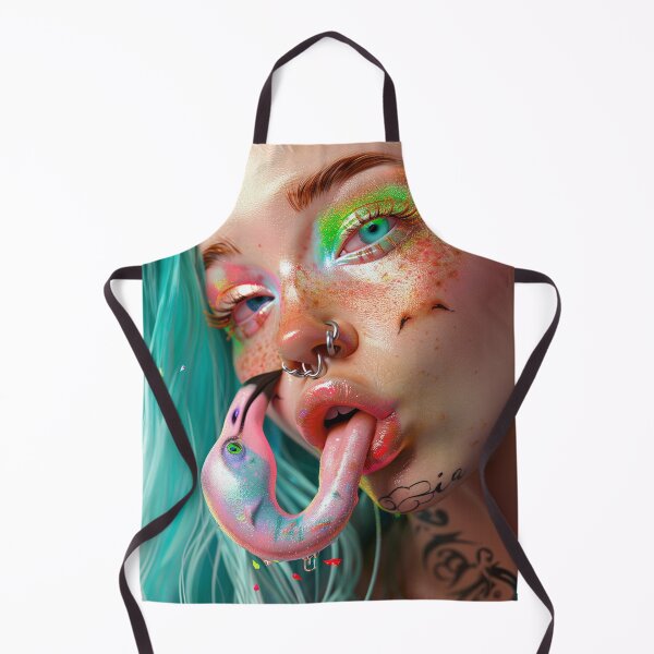 Item preview, Eccentric Surreal Hipster Girl with Flamingo - Weirdcore Artwork designed and sold by Mystikos Art.
