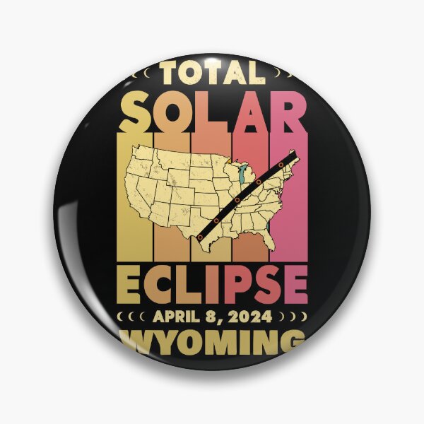Item preview, Wyoming Total Solar Eclipse with MAP - in Sun Hues 2024 April 8 designed and sold by EmeraldeaArt.
