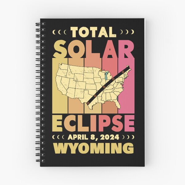 Item preview, Wyoming Total Solar Eclipse with MAP - in Sun Hues 2024 April 8 designed and sold by EmeraldeaArt.