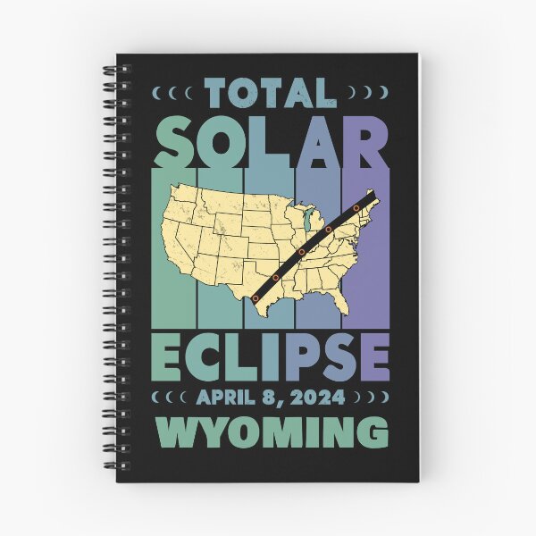 Item preview, Wyoming Total Solar Eclipse with MAP - in Green and Blue Hues 2024 April 8 designed and sold by EmeraldeaArt.