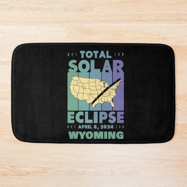 Item preview, Wyoming Total Solar Eclipse with MAP - in Green and Blue Hues 2024 April 8 designed and sold by EmeraldeaArt.