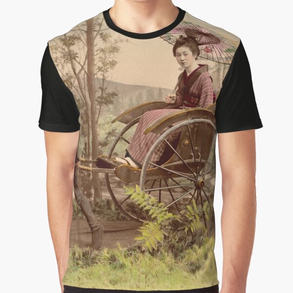 Geisha travelling by jinrikisha Graphic T-Shirt