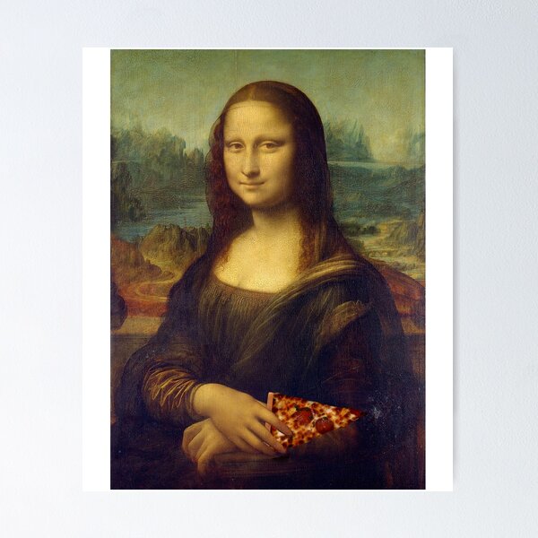 Item preview, Mona Lisa with a Piece of Pizza designed and sold by Amy Hadden.