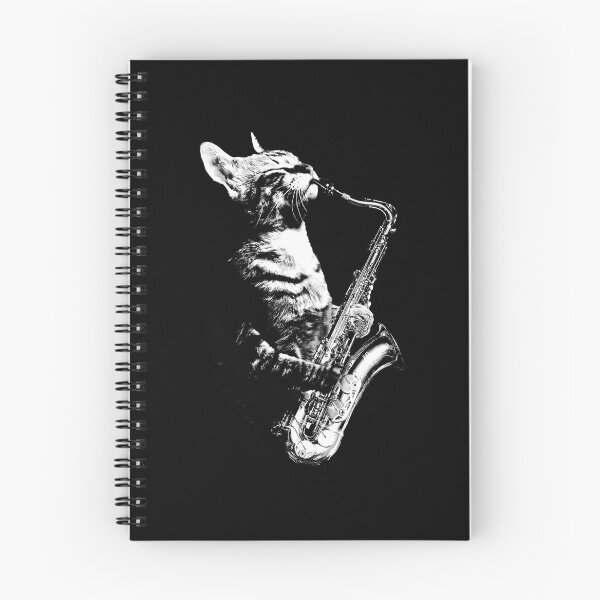 Item preview, Cat Playing Saxophone Cat Saxophonist Cat Jazz designed and sold by wowwowmeow.