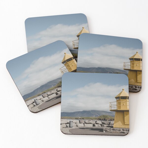 Item preview, Reykjavík Norðurgarði (North Mole Head) yellow lighthouse designed and sold by LindsayVTravels.