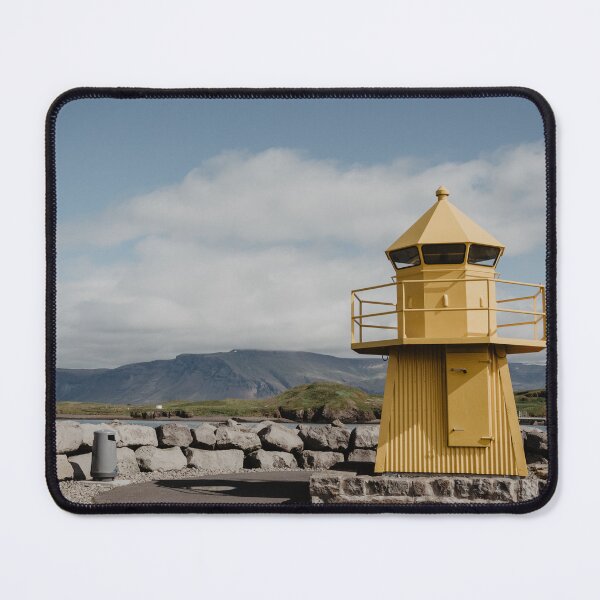 Item preview, Reykjavík Norðurgarði (North Mole Head) yellow lighthouse designed and sold by LindsayVTravels.