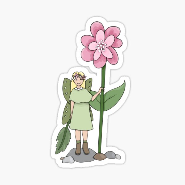 Fairy with Flower Sticker