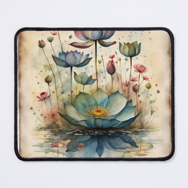 Item preview, Purple lotus and red wildflowers designed and sold by Coolparrotgirl.