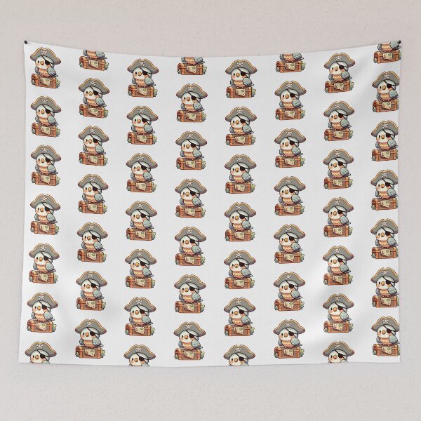 Item preview, Pirate Parrot with Treasure Chest designed and sold by UmbrellaStudio1.