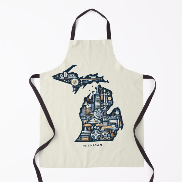 Item preview, Michigan, Vintage Abstract Symbolic Sights Animation designed and sold by Gaborai.