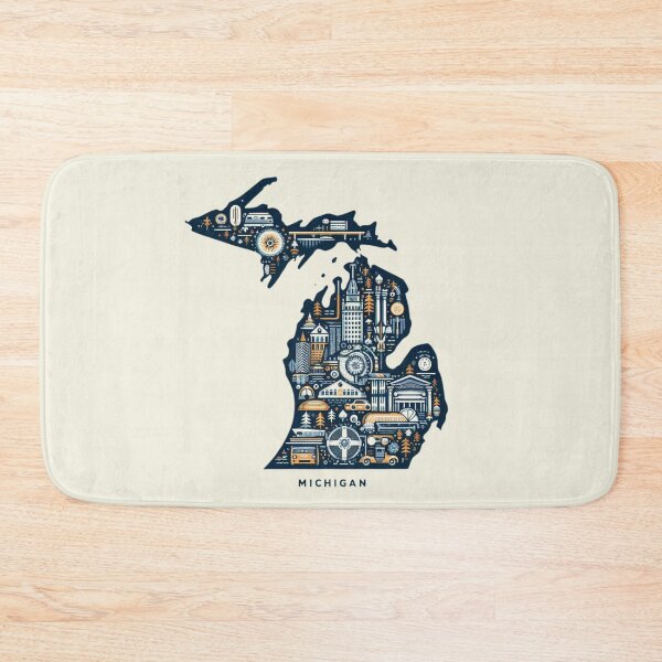 Item preview, Michigan, Vintage Abstract Symbolic Sights Animation designed and sold by Gaborai.