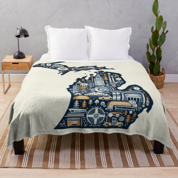 Item preview, Michigan, Vintage Abstract Symbolic Sights Animation designed and sold by Gaborai.