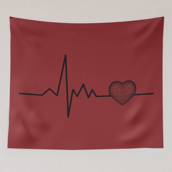 Item preview, Cardiogram with red heart designed and sold by Cherevan.