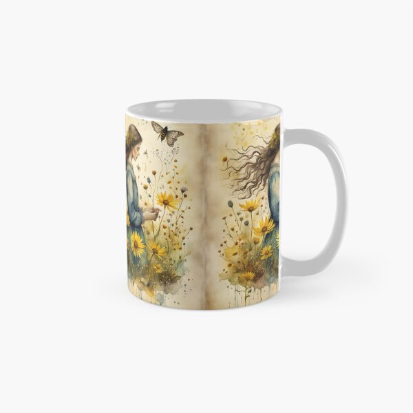 Item preview, Yellow wildflowers with girl designed and sold by Coolparrotgirl.