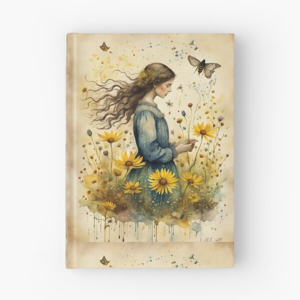 Item preview, Yellow wildflowers with girl designed and sold by Coolparrotgirl.