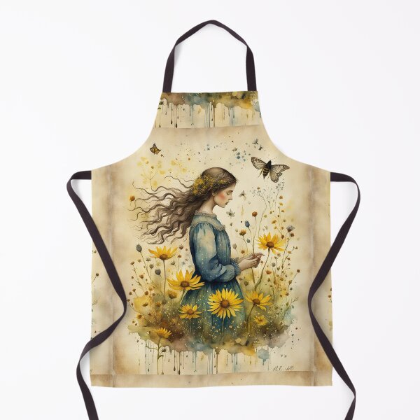Item preview, Yellow wildflowers with girl designed and sold by Coolparrotgirl.