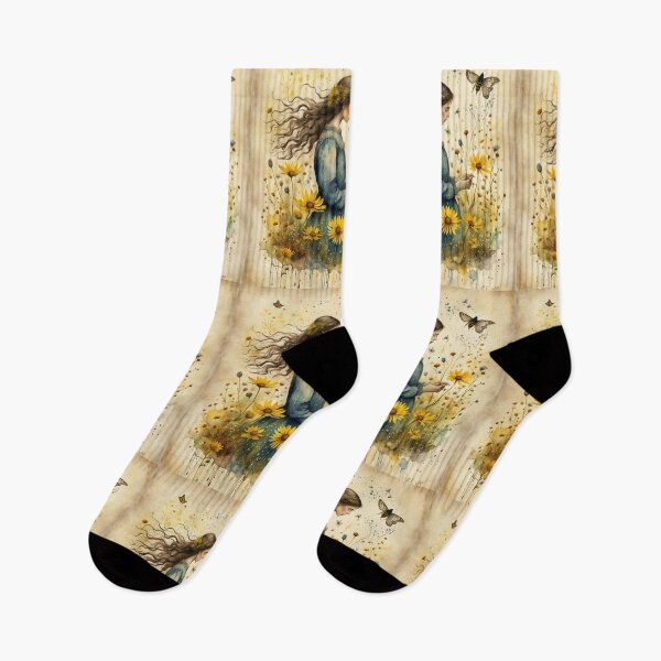 Item preview, Yellow wildflowers with girl designed and sold by Coolparrotgirl.